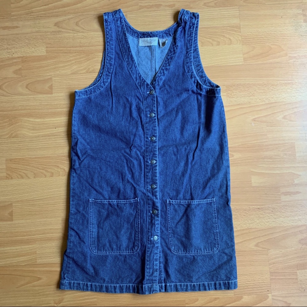Vintage denim button down dress